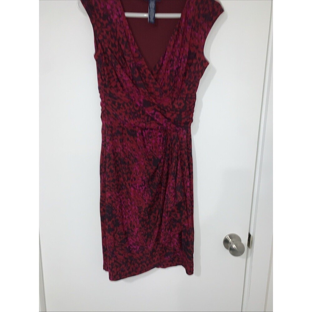 Chaps Ralph Lauren Sheath Dress Red Black Floral Small Petite Cocktail Dress